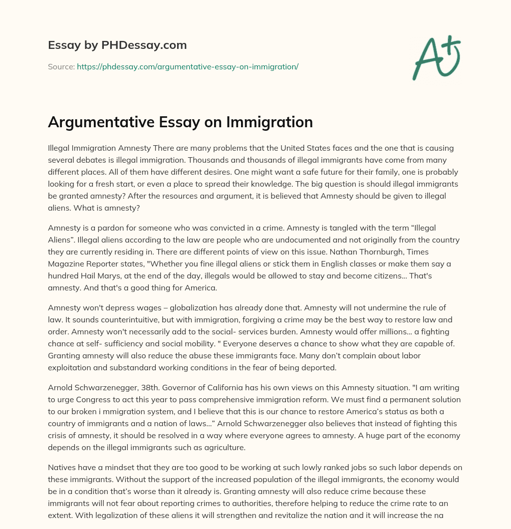 argumentative essay about migration