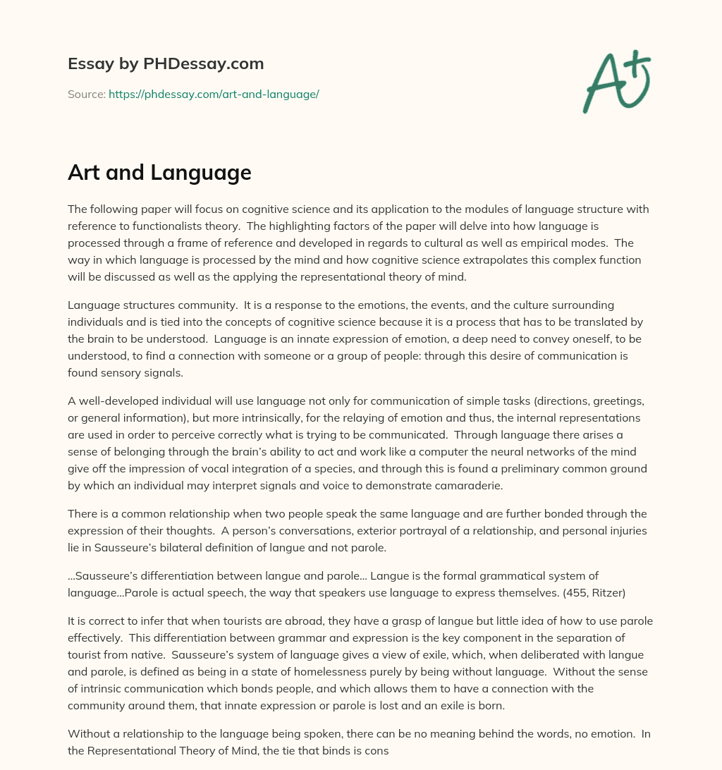 essays on art and language