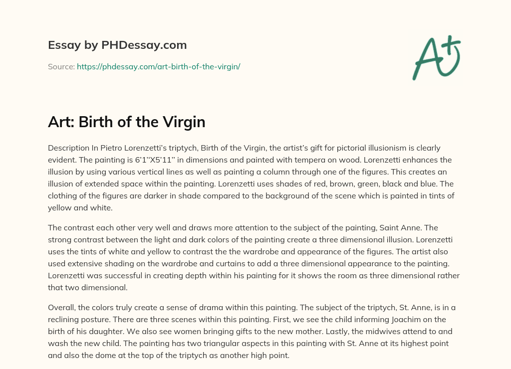 Art: Birth of the Virgin essay