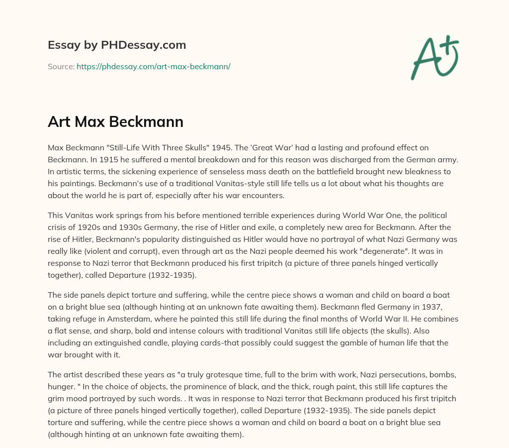 Art Max Beckmann essay
