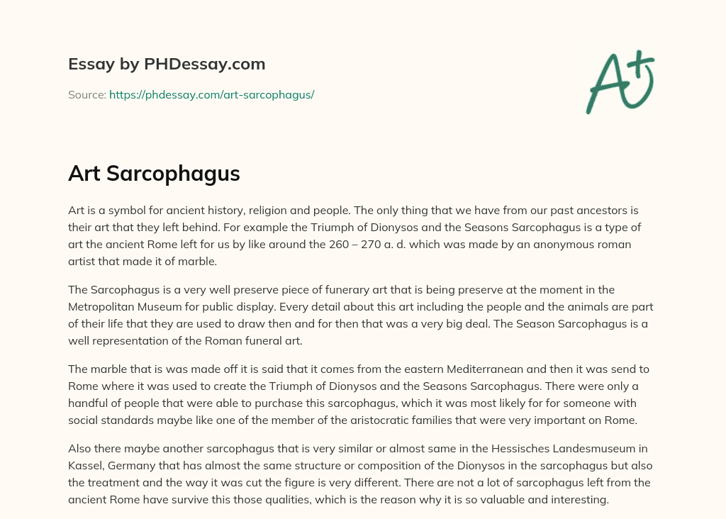 Art Sarcophagus essay