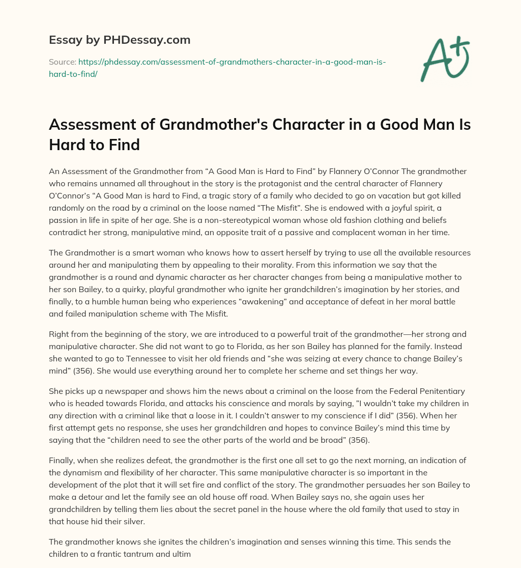 a good man is hard to find grandmother thesis