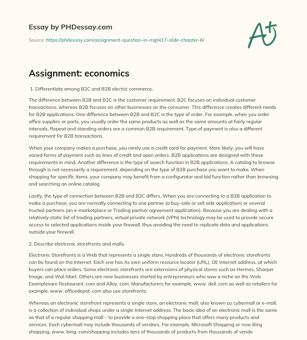 B2B vs B2C: Different Customer Requirements for Different Applications essay