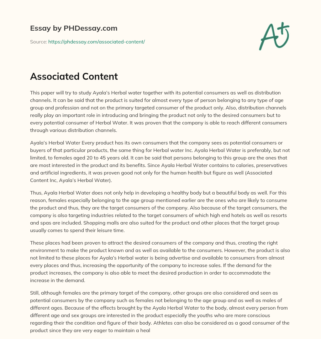 Associated Content essay