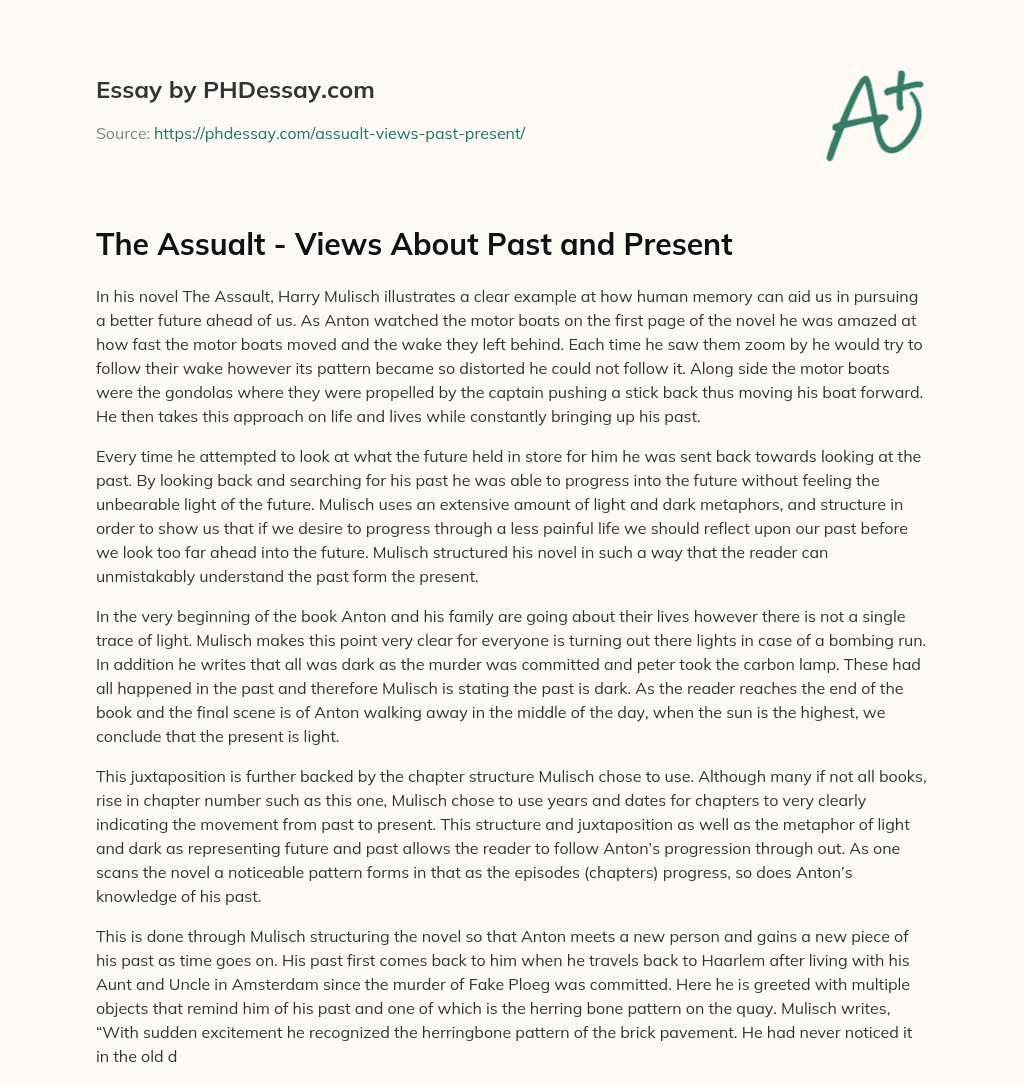 The Assualt – Views About Past and Present essay