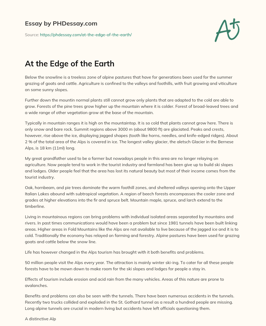 At the Edge of the Earth essay