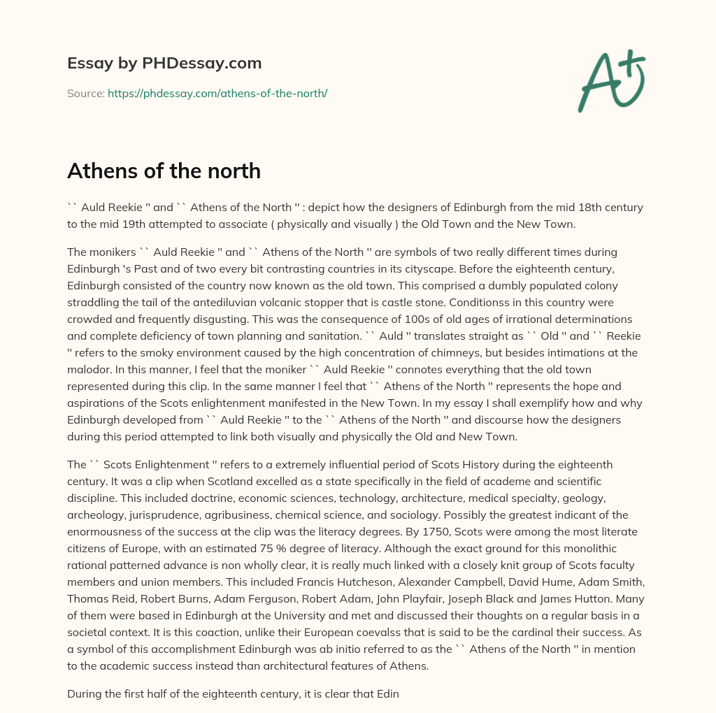 Athens of The North essay