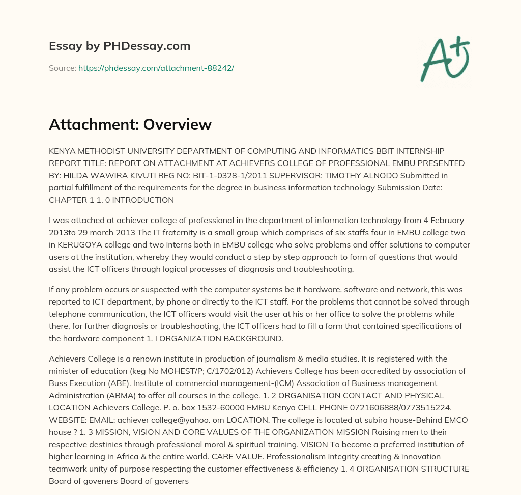 Attachment: Overview (400 Words) - PHDessay.com
