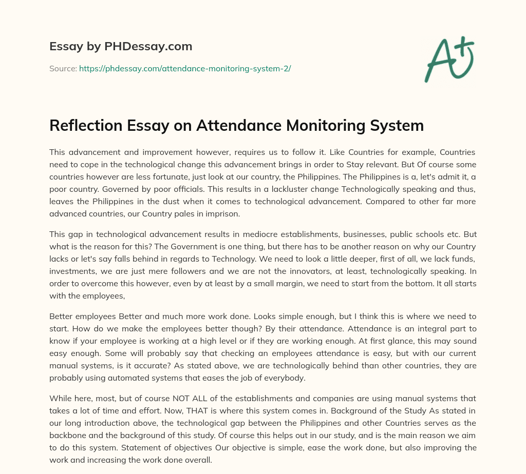 attendance monitoring system thesis chapter 2