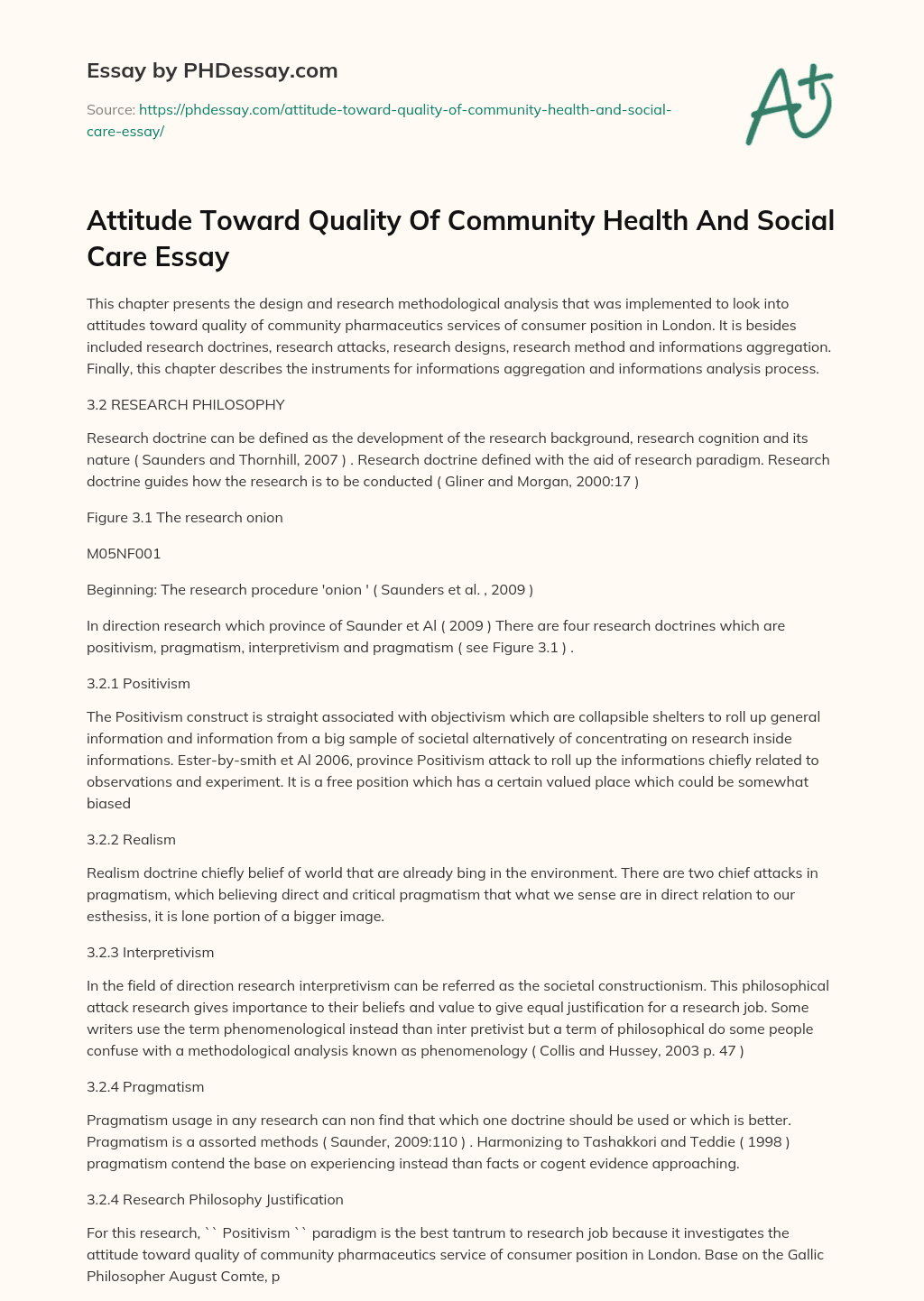 Attitude Toward Quality Of Community Health And Social Care Essay essay
