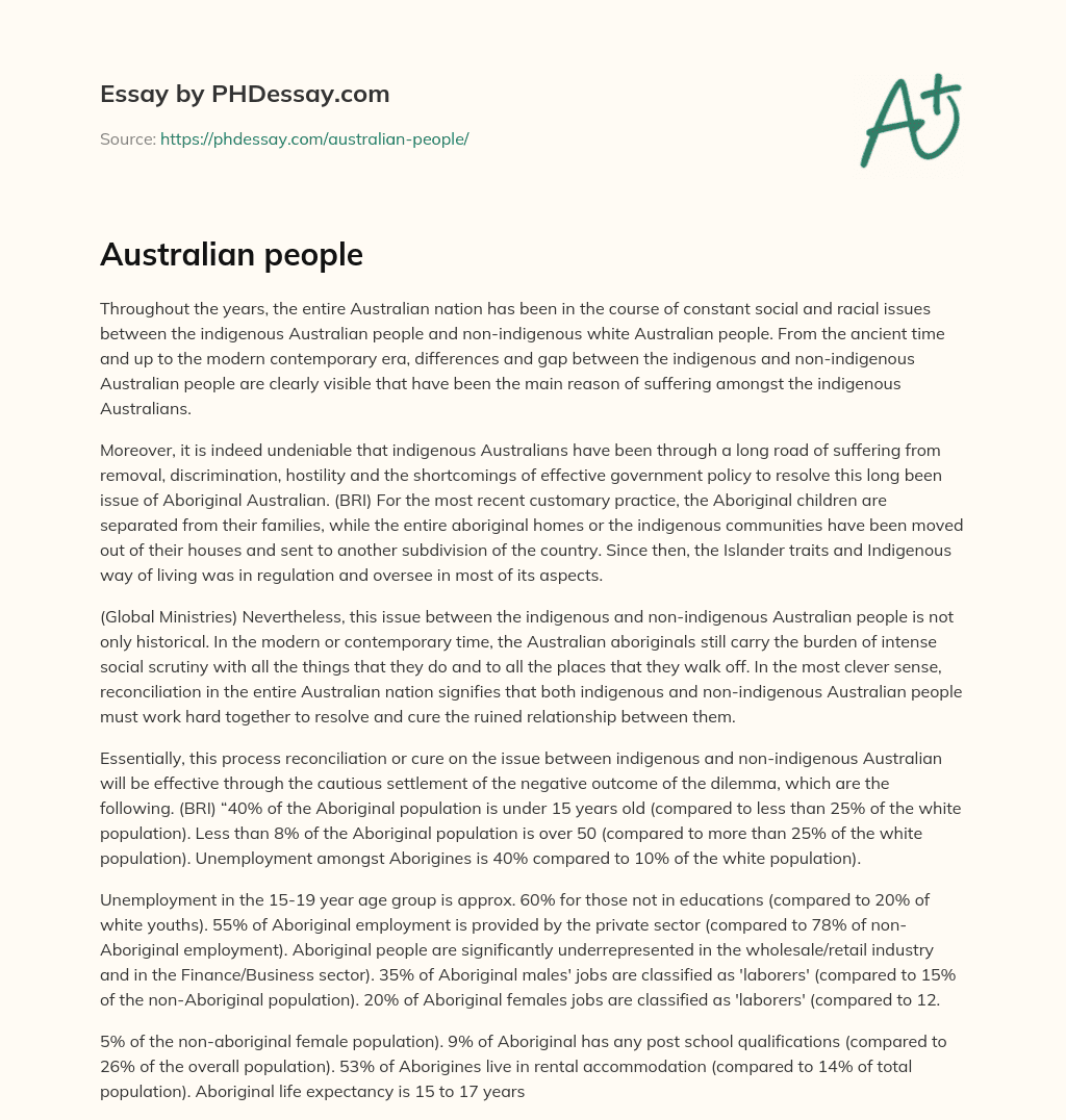 Australian people essay