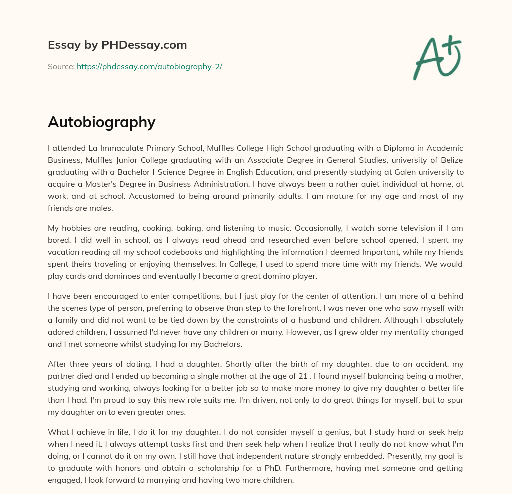 Autobiography essay