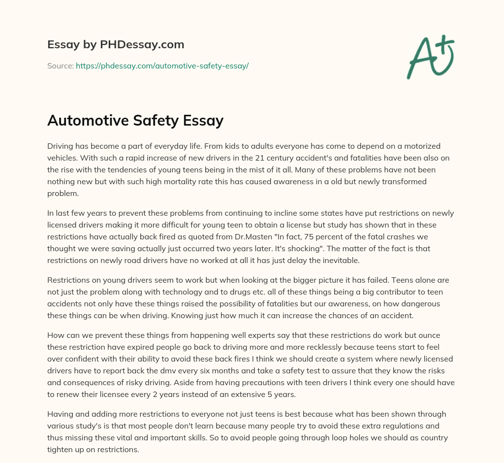 car safety essay