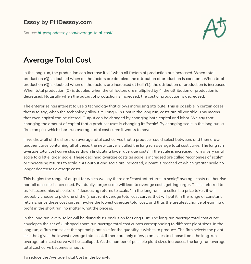 Average Total Cost essay