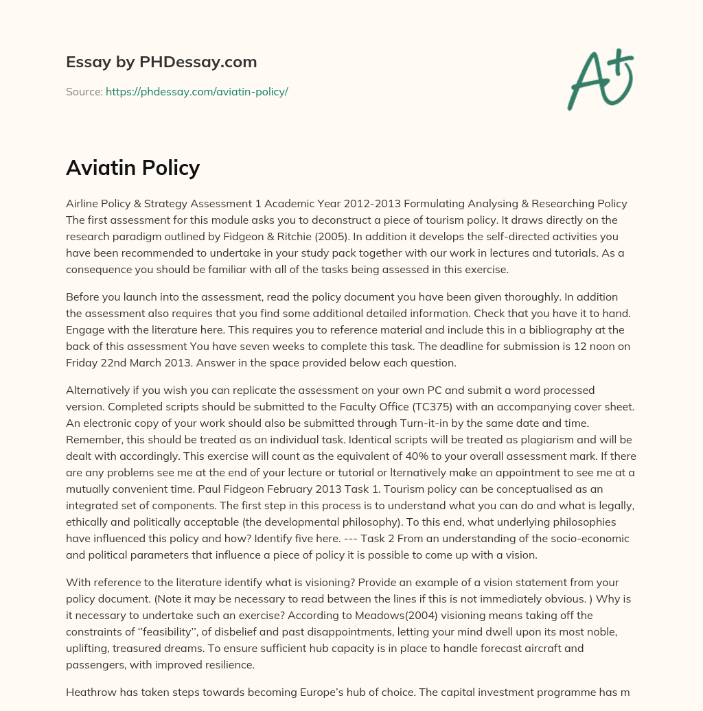 Assessment on Deconstructing Tourism Policy with Research Paradigm and Self-Directed Activities essay