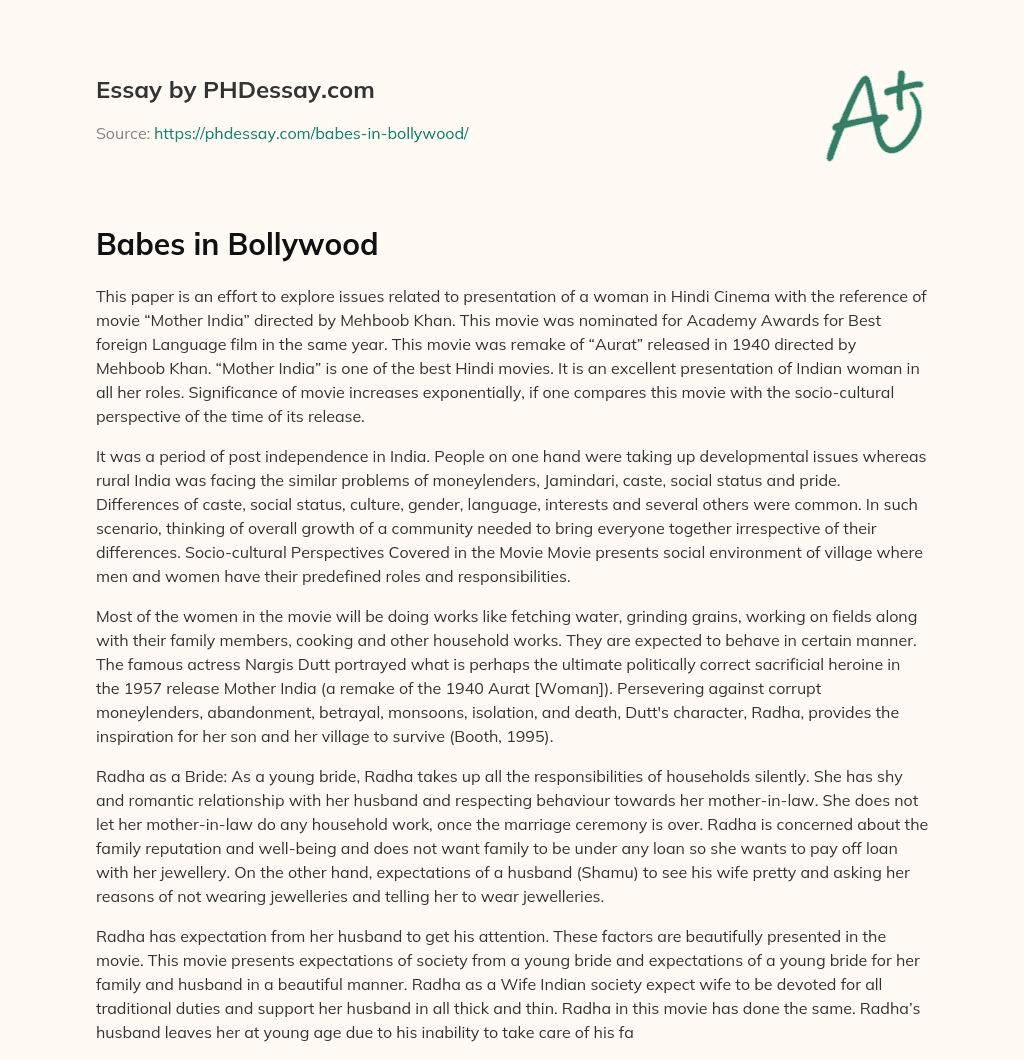 Babes in Bollywood essay