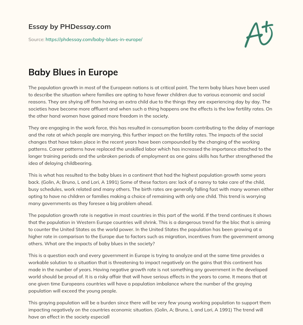 Baby Blues in Europe essay