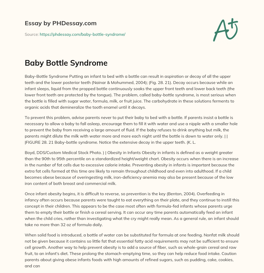 Baby Bottle Syndrome essay