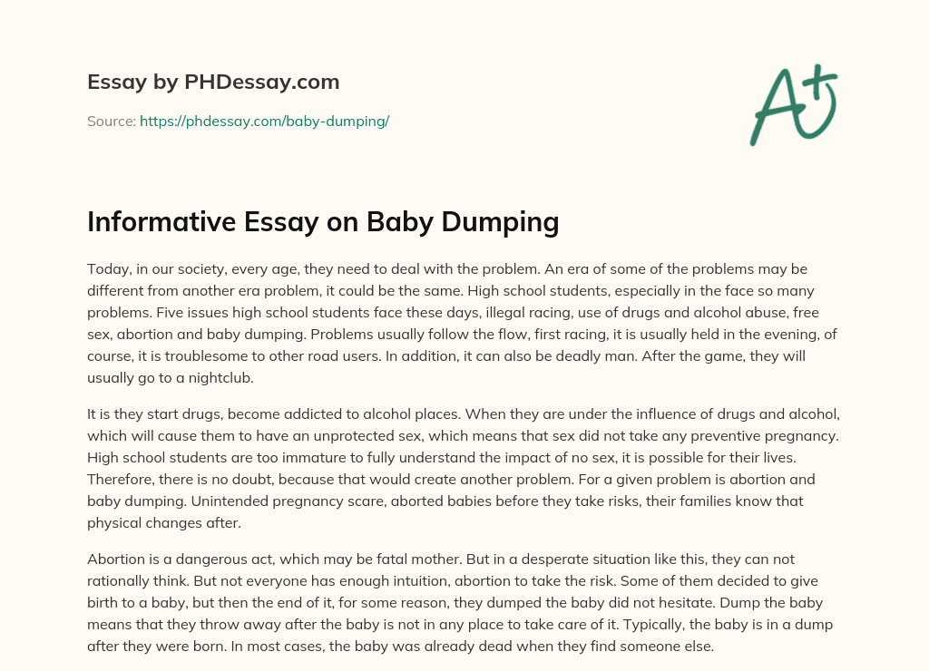 Informative Essay on Baby Dumping essay