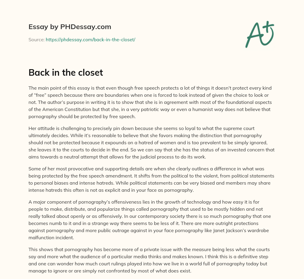 Back in the closet essay