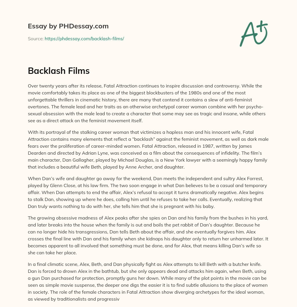 Backlash Films essay