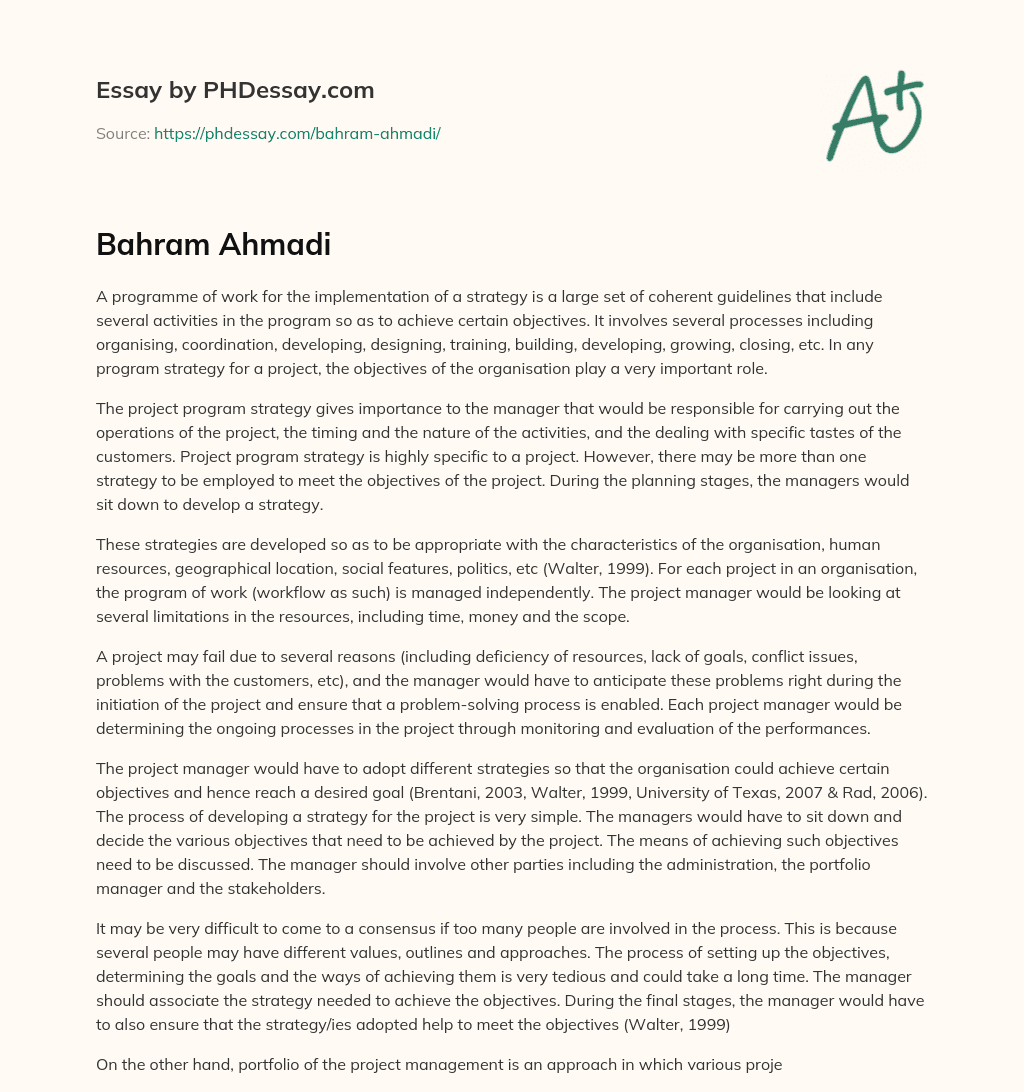 Bahram Ahmadi essay