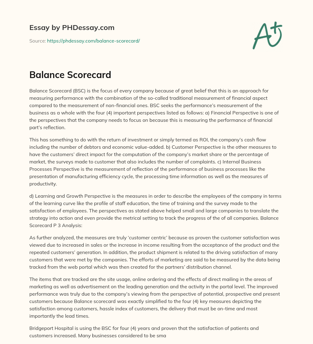 Balance Scorecard
