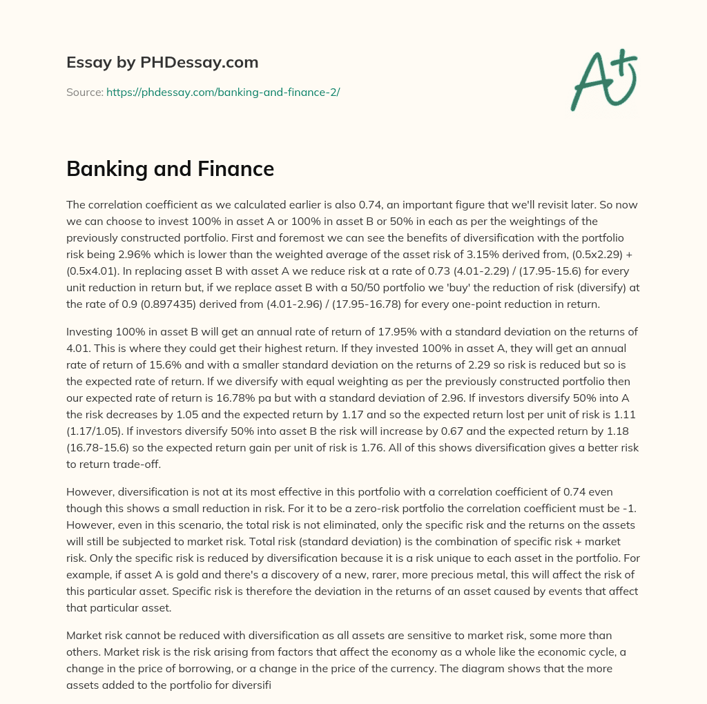 Banking and Finance essay