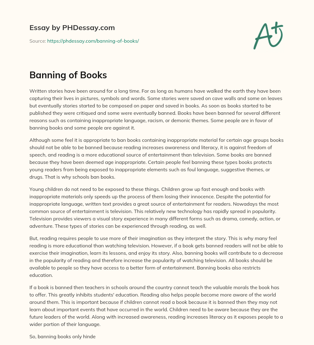 Banning of Books essay