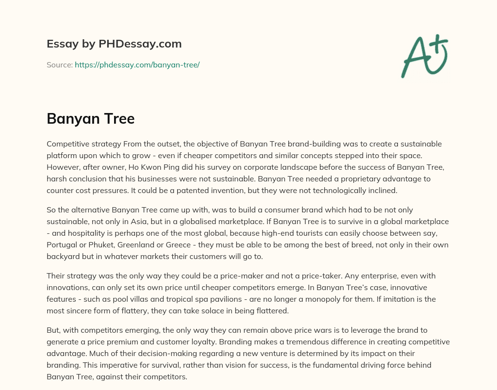 Banyan Tree essay