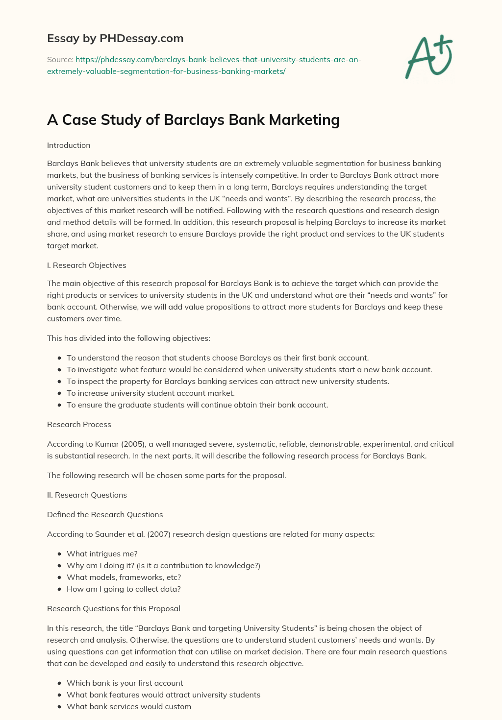 A Case Study of Barclays Bank Marketing essay