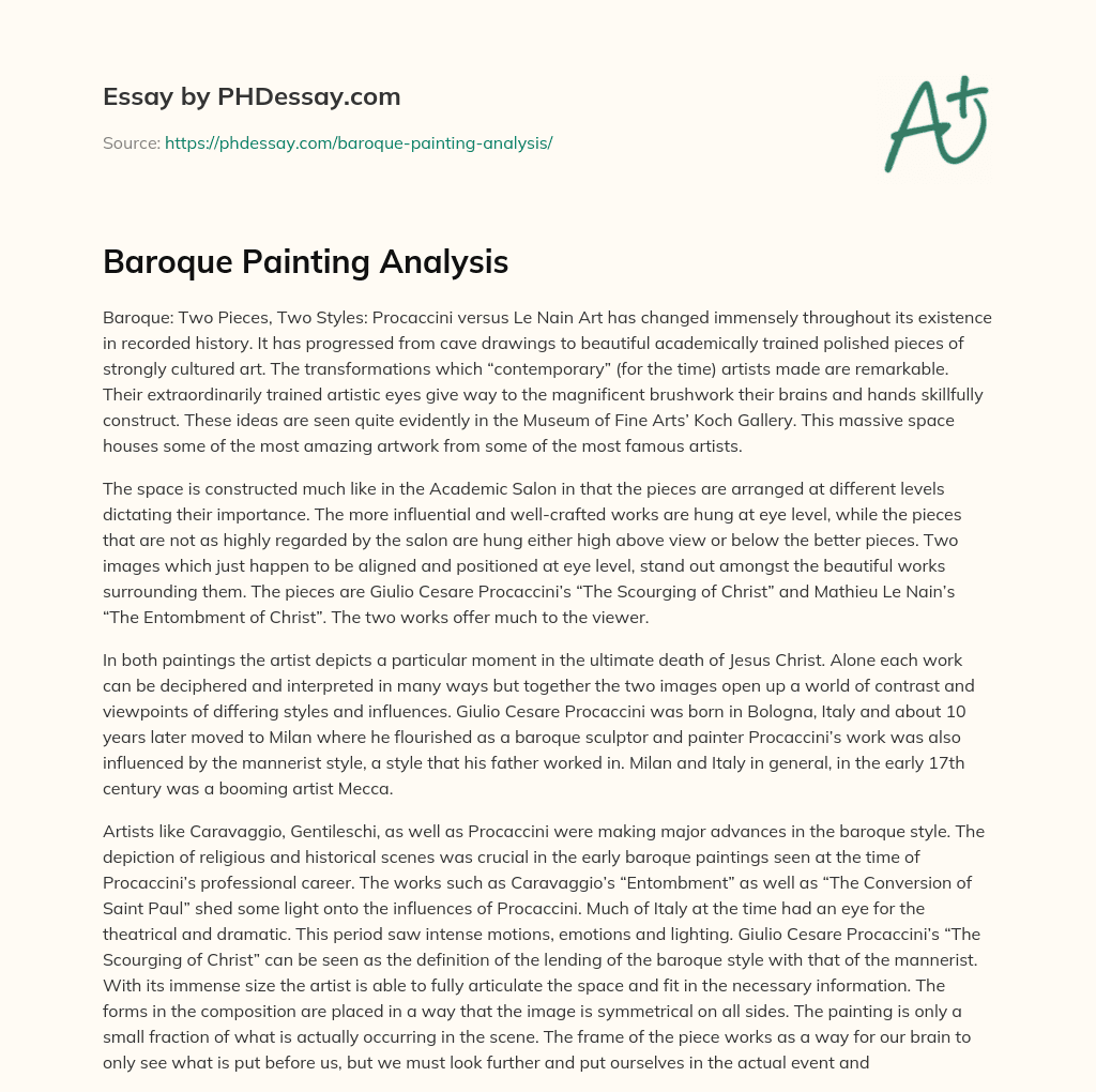 Baroque Painting Analysis essay