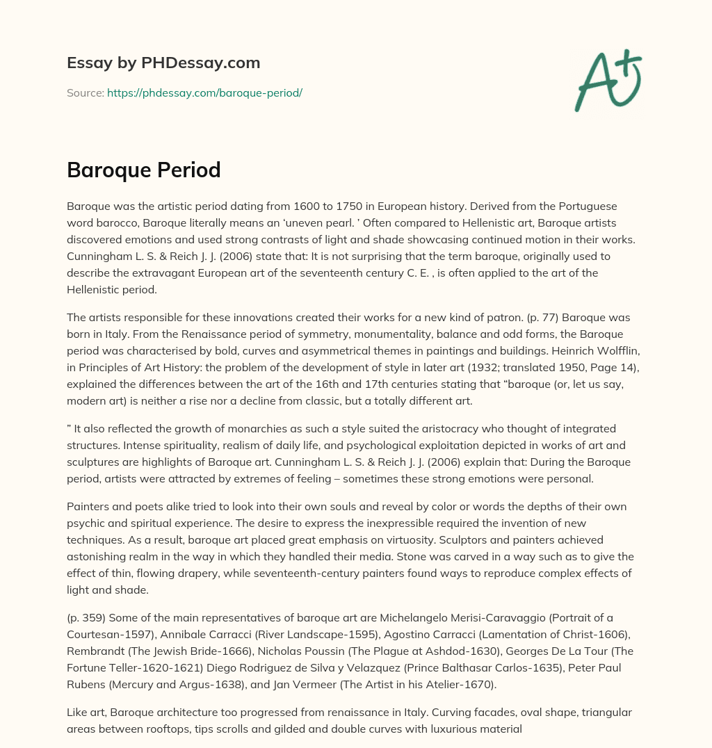 Baroque Period essay