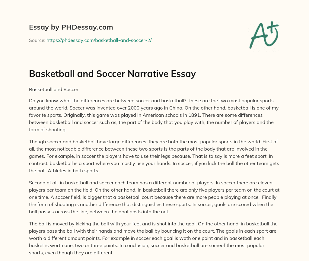 essay about basketball and soccer