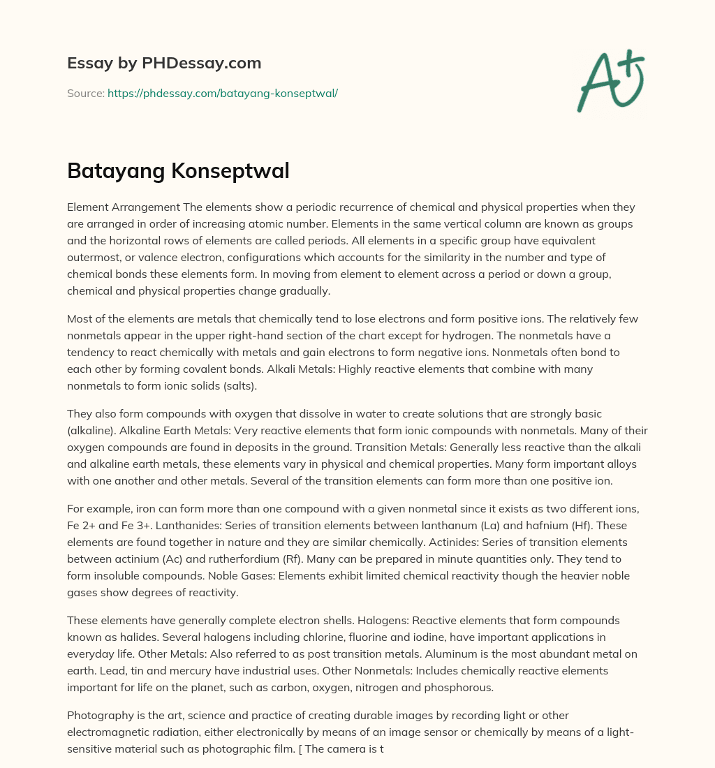 Batayang Konseptwal essay