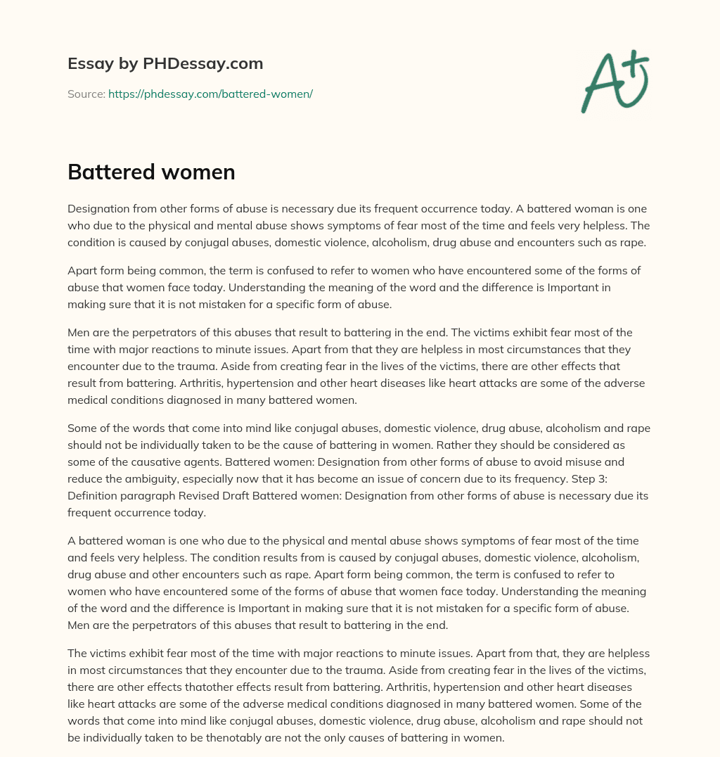 Battered women essay