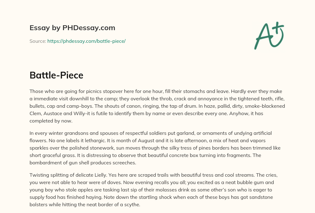 Battle-Piece essay