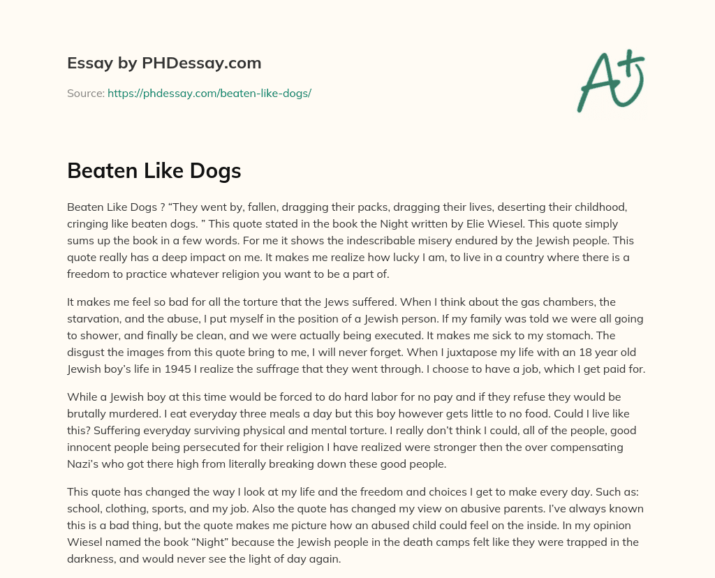 Beaten Like Dogs essay