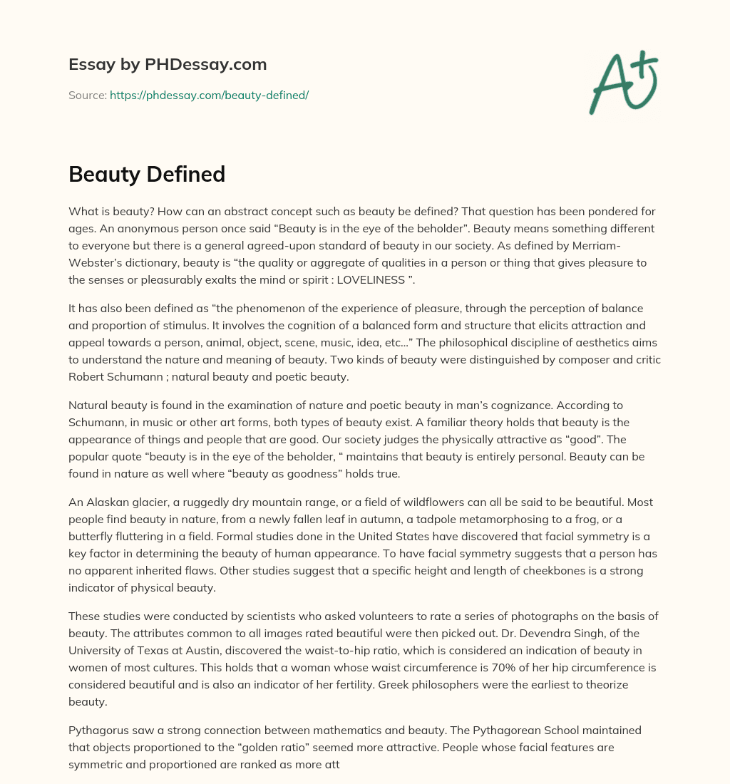 Beauty Defined essay