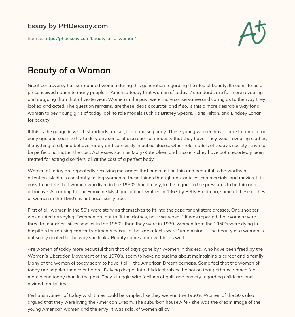 Beauty of a Woman essay