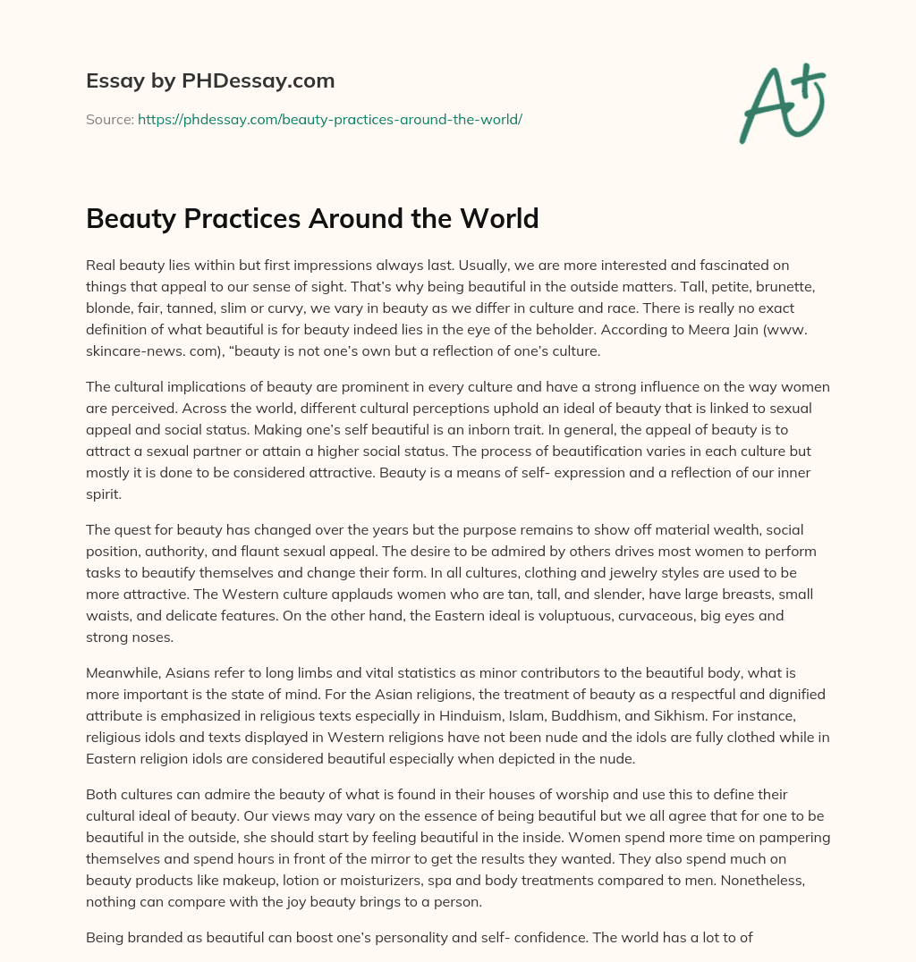 Beauty Practices Around the World essay