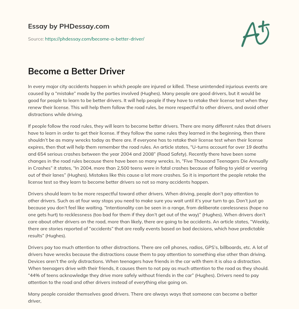 Become a Better Driver essay