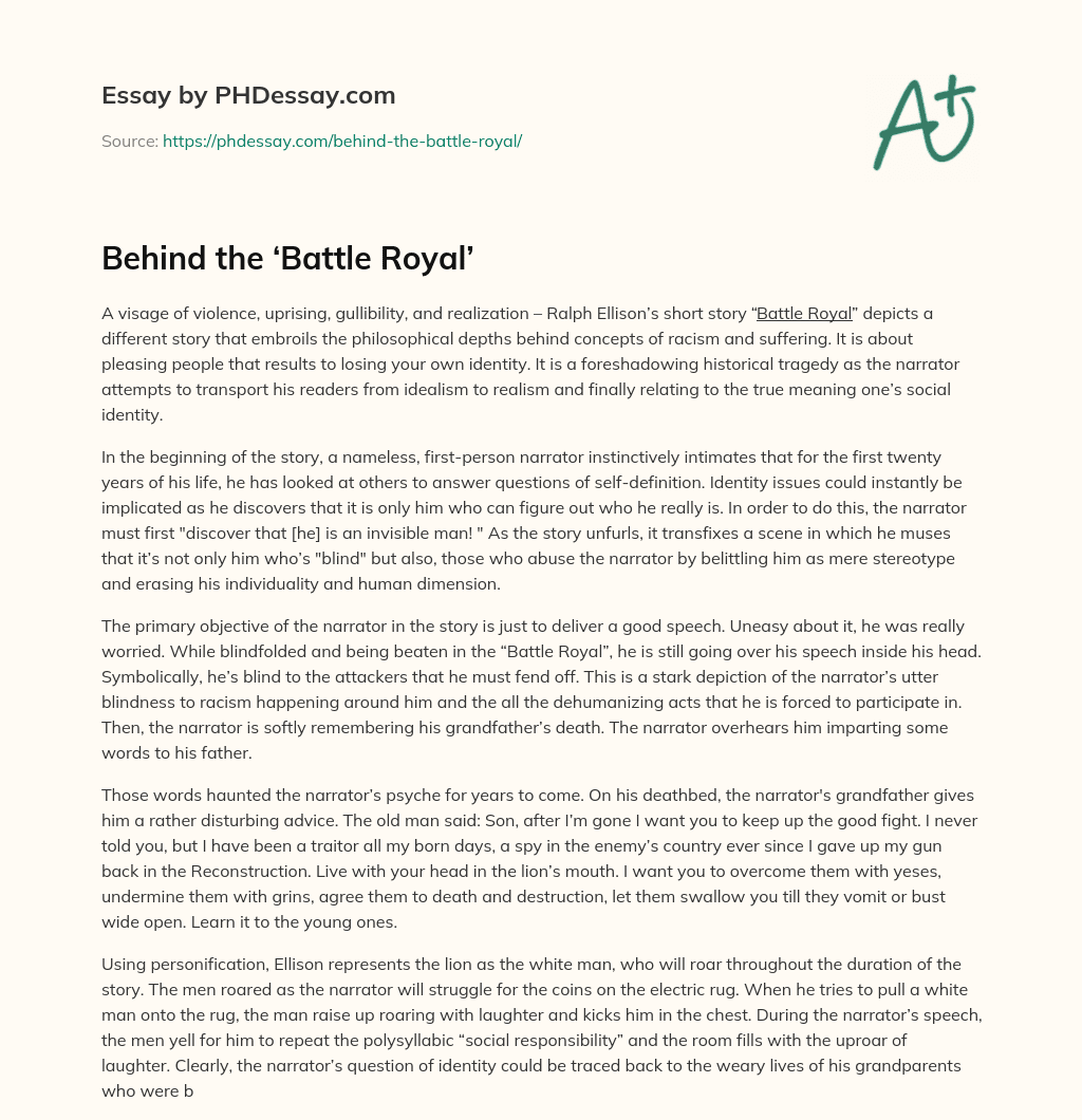 Behind the ‘Battle Royal’ essay