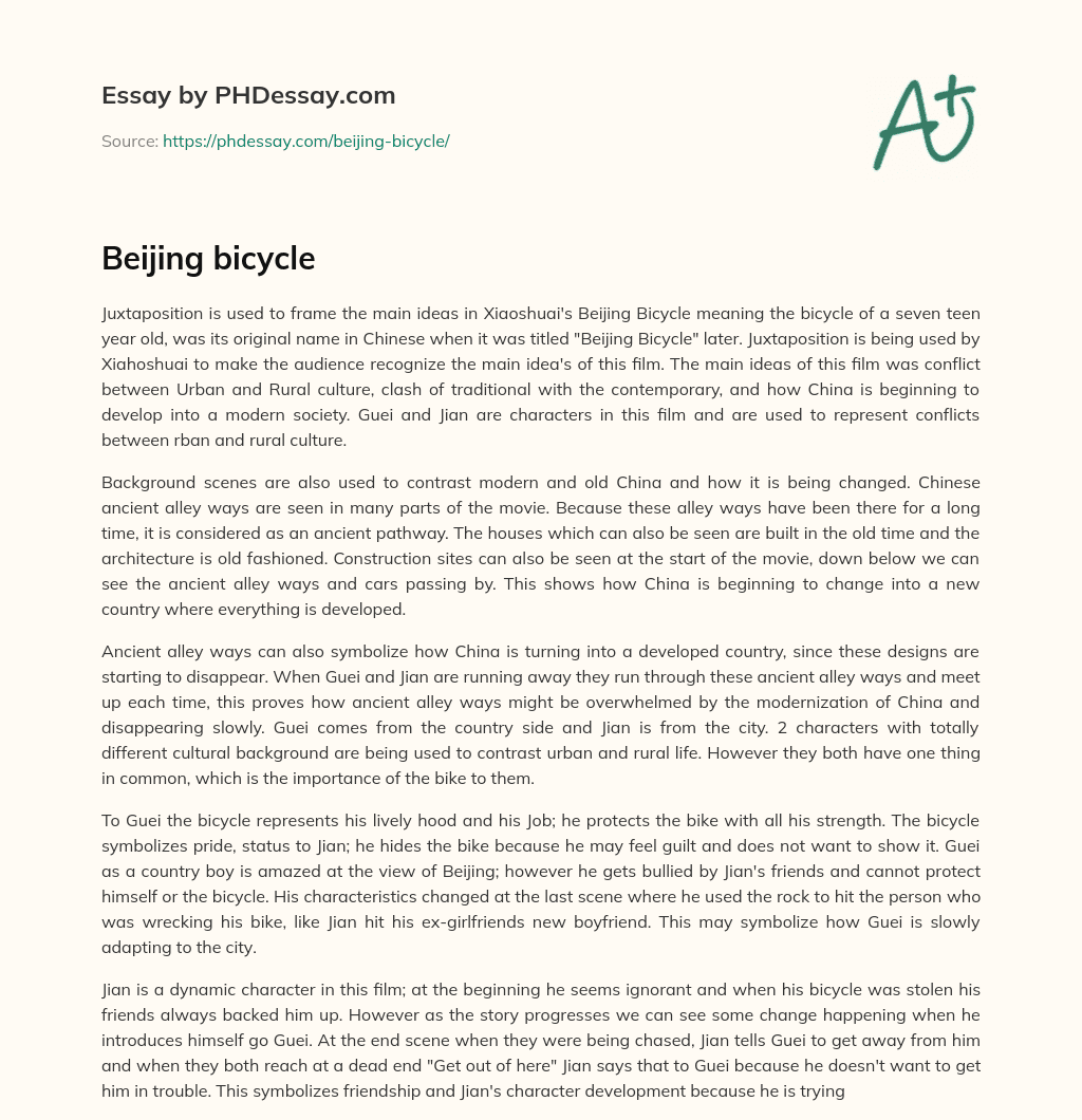 Beijing bicycle essay