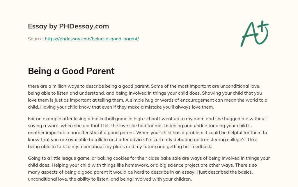 Being a Good Parent essay