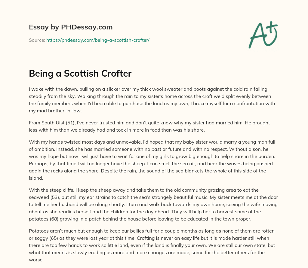 Being a Scottish Crofter essay