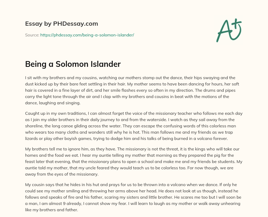 Being a Solomon Islander essay