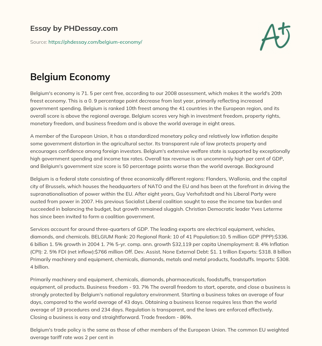 Belgium Economy essay