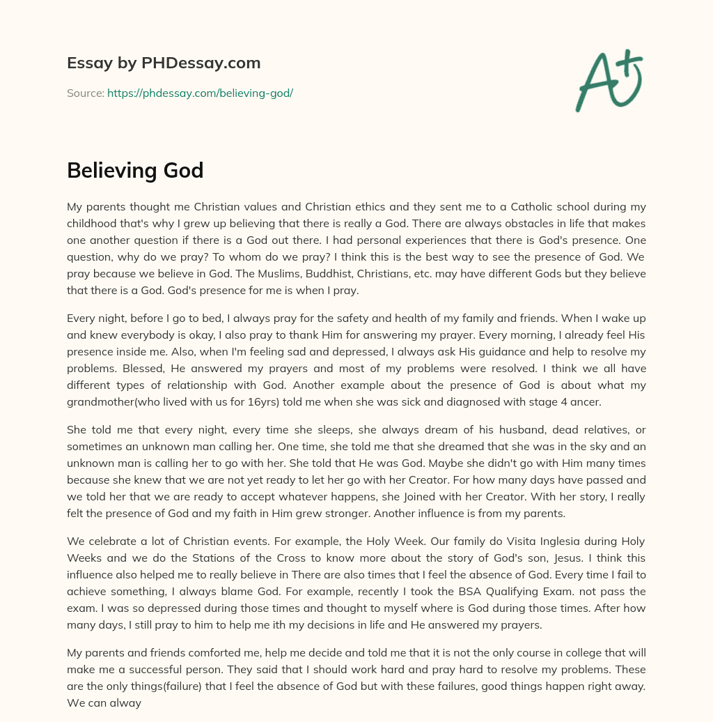 Believing God essay