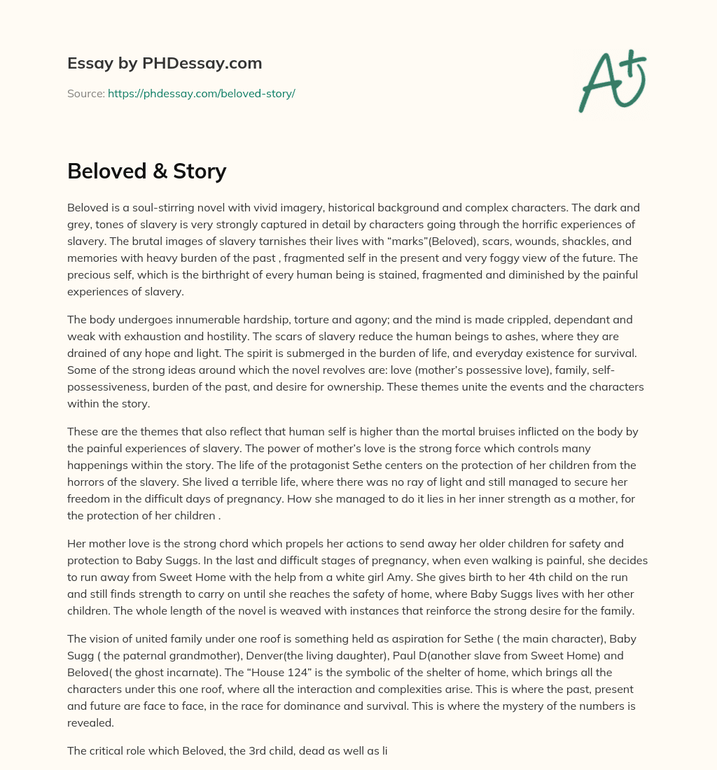Beloved & Story essay